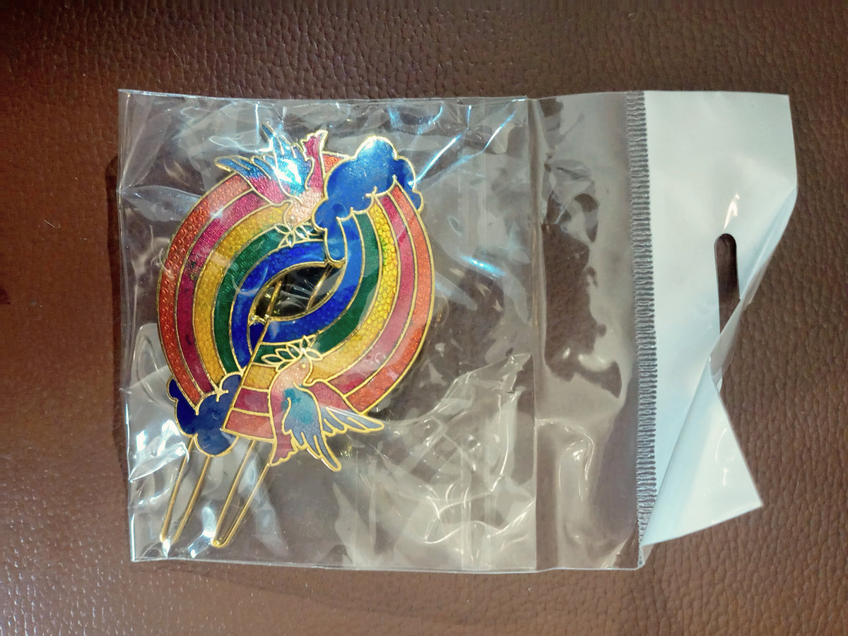 Dove and Rainbow Hair Clip