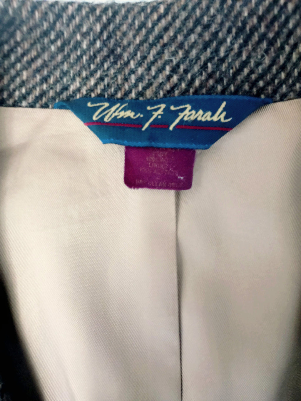 Mens William F. Farah heritage style blazer jacket
